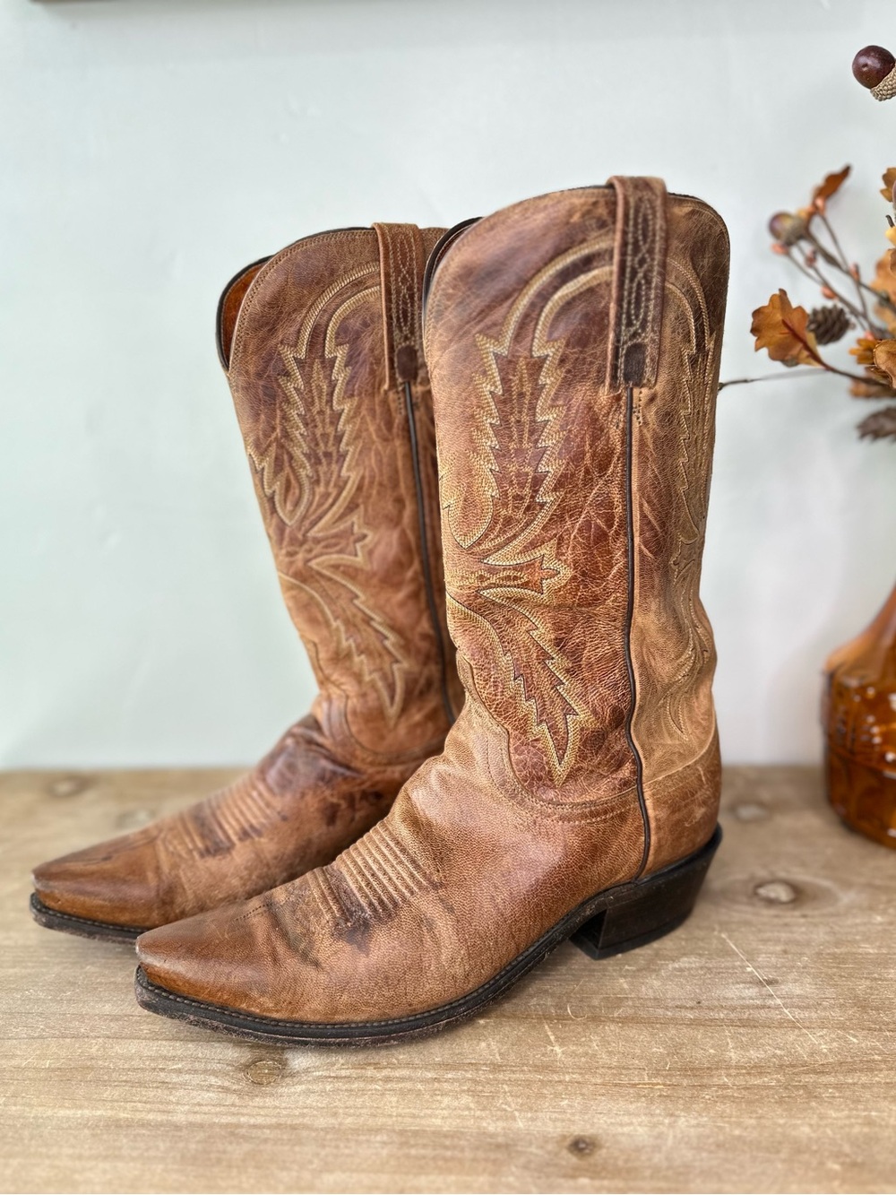 Lucchese N154754 Mad Dog Snip Toe
Cowboy Leather Distressed Boots
Men's Size 9D
